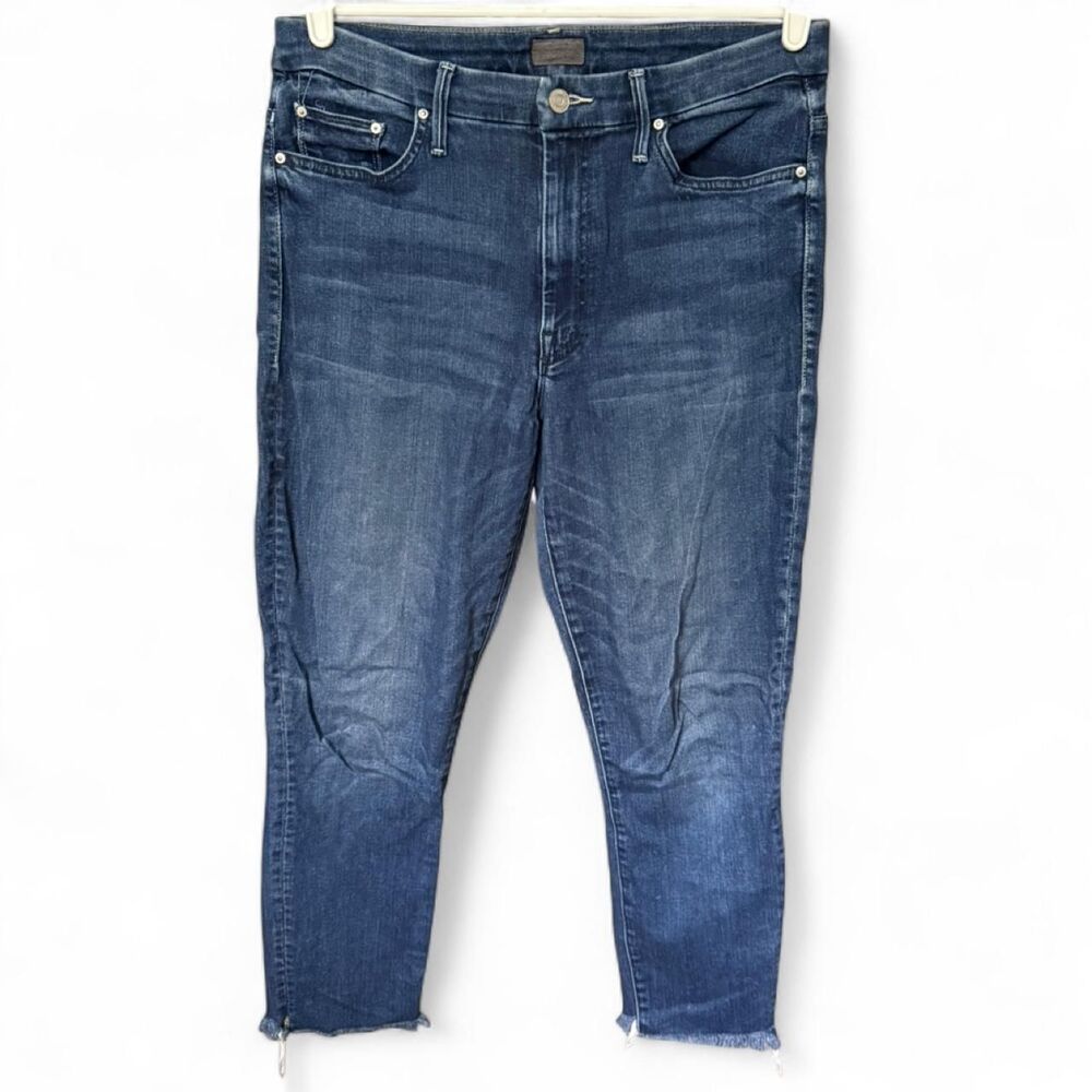MOTHER High Waisted Looker Jeans Tongue And Chic Size 30 Raw Hem Skinny USA